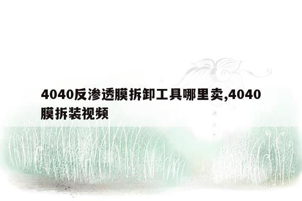 4040反渗透膜拆卸工具哪里卖,4040膜拆装视频