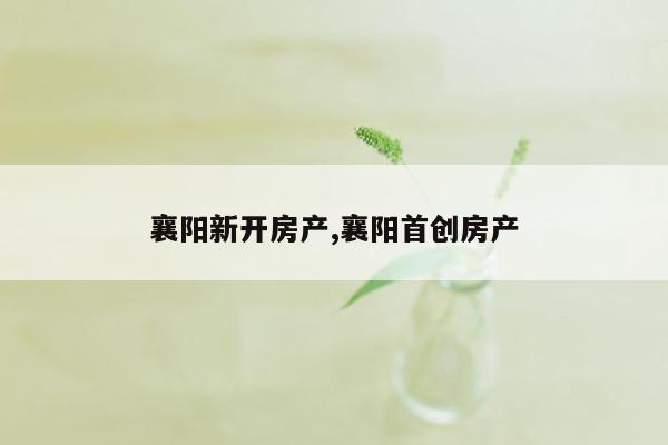 襄阳新开房产,襄阳首创房产