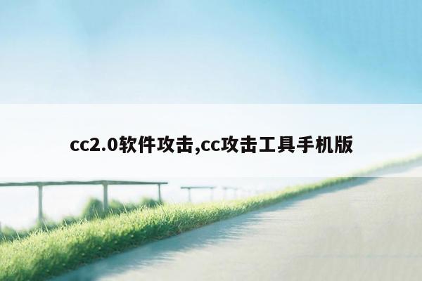 cc2.0软件攻击,cc攻击工具手机版