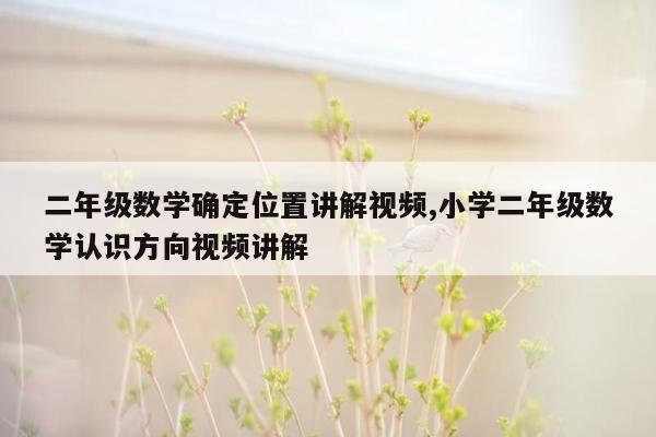 二年级数学确定位置讲解视频,小学二年级数学认识方向视频讲解
