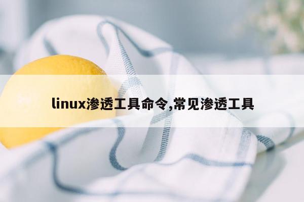 linux渗透工具命令,常见渗透工具