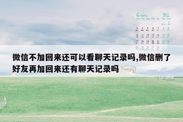 微信不加回来还可以看聊天记录吗,微信删了好友再加回来还有聊天记录吗