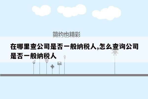 在哪里查公司是否一般纳税人,怎么查询公司是否一般纳税人