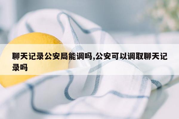 聊天记录公安局能调吗,公安可以调取聊天记录吗