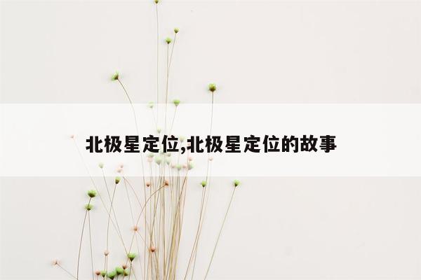 北极星定位,北极星定位的故事