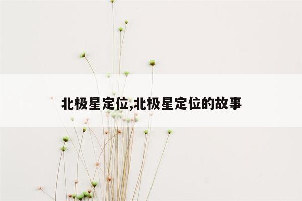 北极星定位,北极星定位的故事