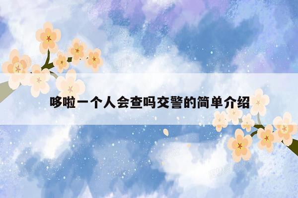 哆啦一个人会查吗交警的简单介绍