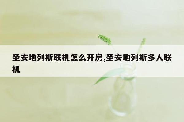 圣安地列斯联机怎么开房,圣安地列斯多人联机