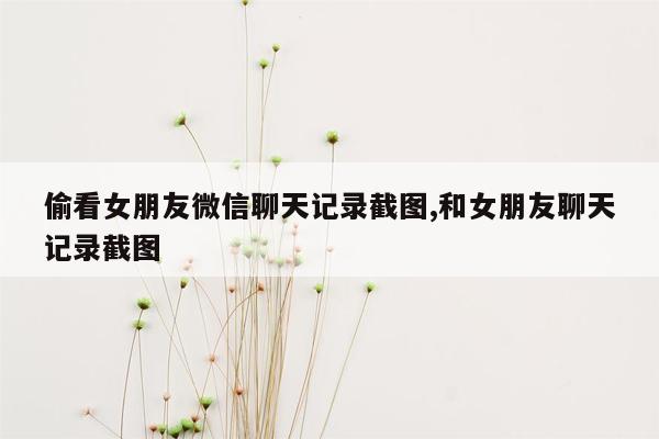 偷看女朋友微信聊天记录截图,和女朋友聊天记录截图