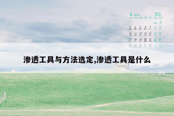 渗透工具与方法选定,渗透工具是什么
