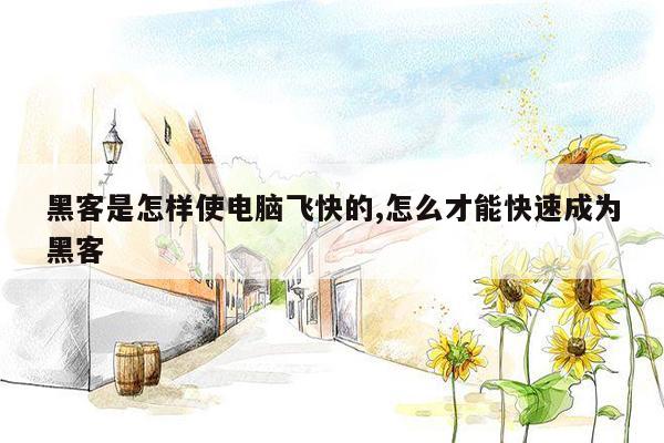 黑客是怎样使电脑飞快的,怎么才能快速成为黑客
