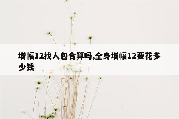 增幅12找人包合算吗,全身增幅12要花多少钱
