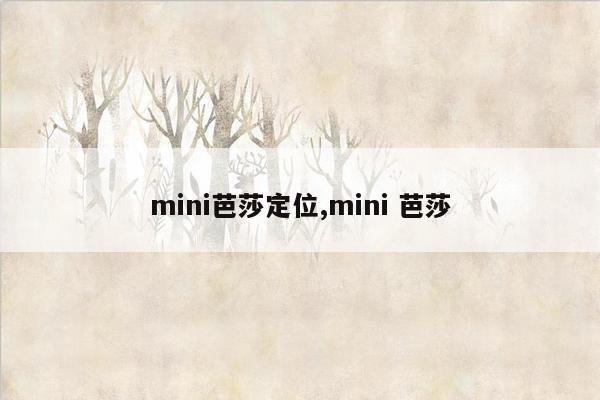 mini芭莎定位,mini 芭莎
