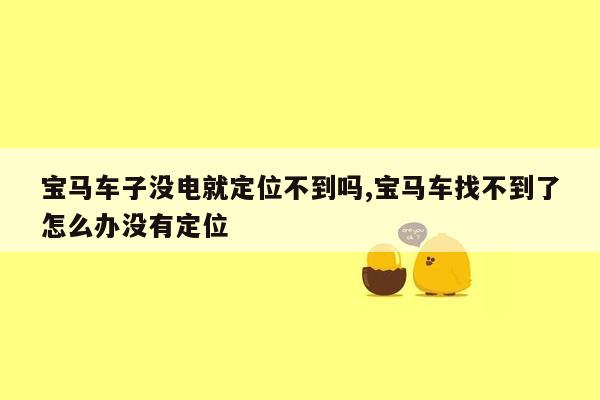 宝马车子没电就定位不到吗,宝马车找不到了怎么办没有定位