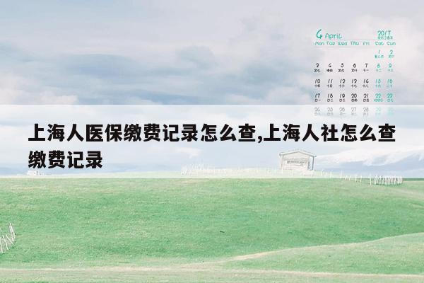 上海人医保缴费记录怎么查,上海人社怎么查缴费记录