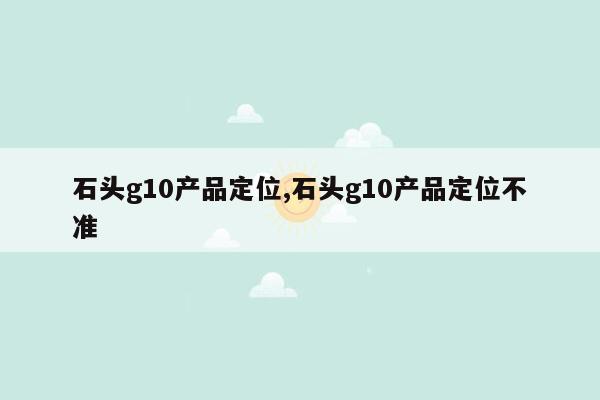 石头g10产品定位,石头g10产品定位不准