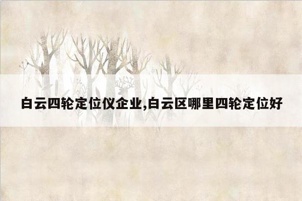 白云四轮定位仪企业,白云区哪里四轮定位好