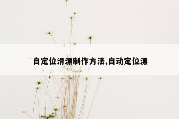 自定位滑漂制作方法,自动定位漂