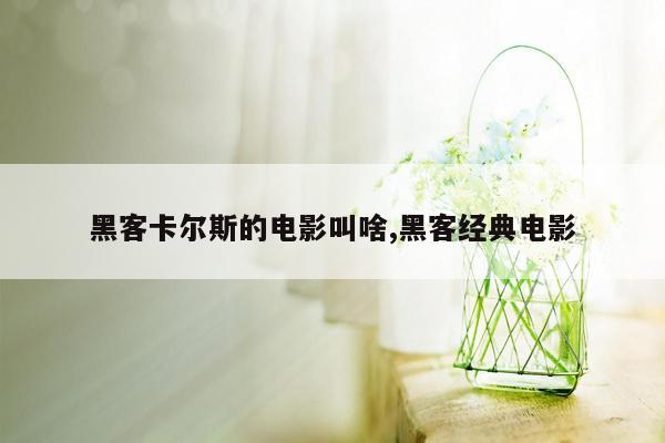 黑客卡尔斯的电影叫啥,黑客经典电影