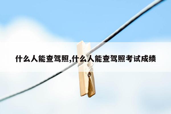 什么人能查驾照,什么人能查驾照考试成绩