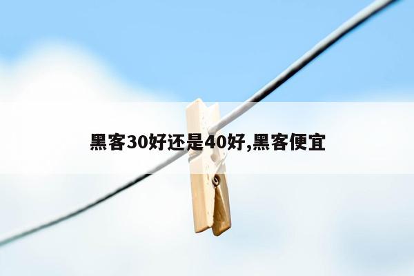 黑客30好还是40好,黑客便宜