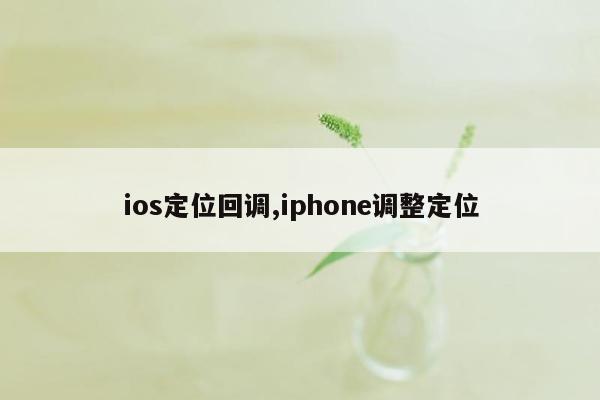 ios定位回调,iphone调整定位